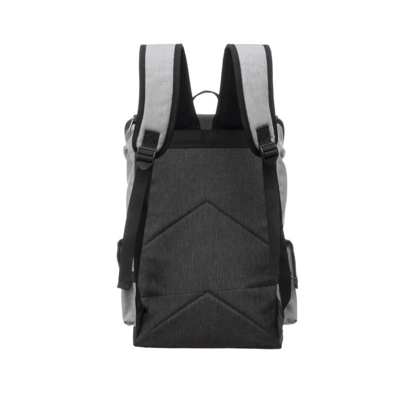 Gray-Accent Top-Flap Backpack