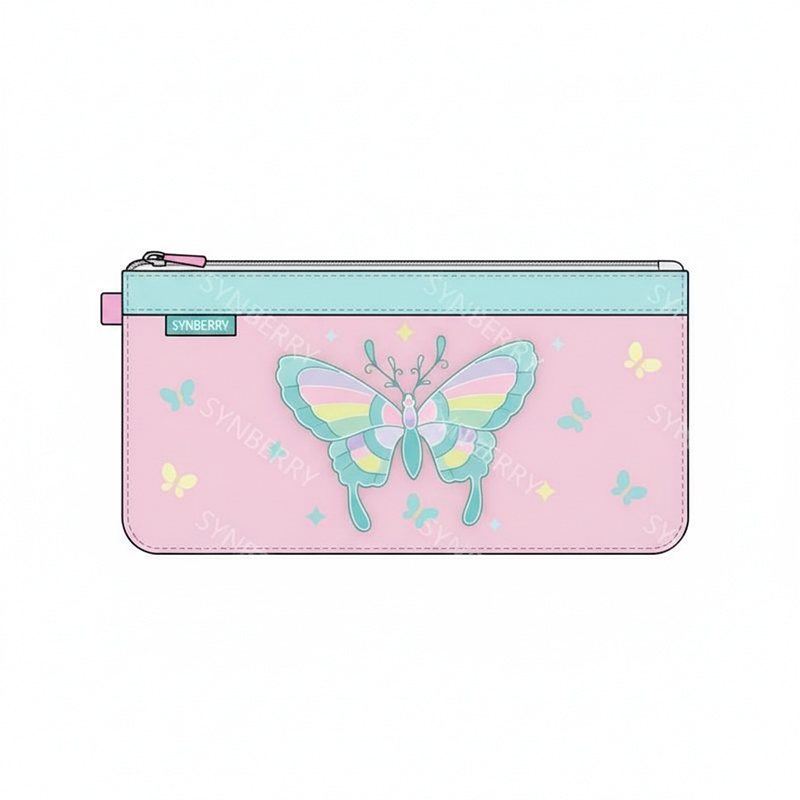 Customized Rainbow Butterfly Kids Pencil Pouch