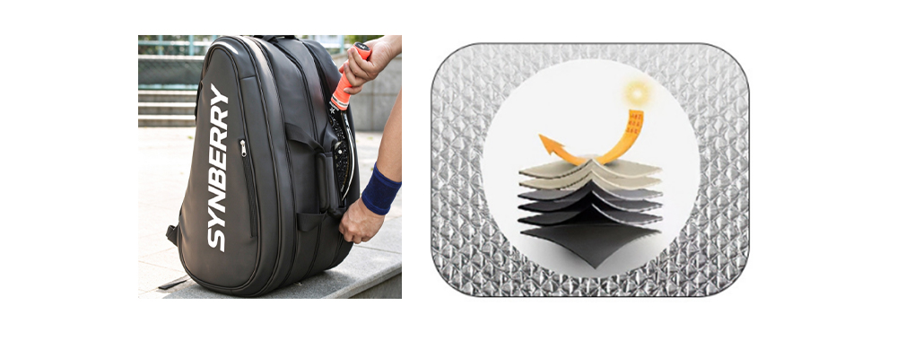 Picture display Pick ball bag with thickened insulated racket compartment Picture display Pick ball bag with thickened insulated racket compartment